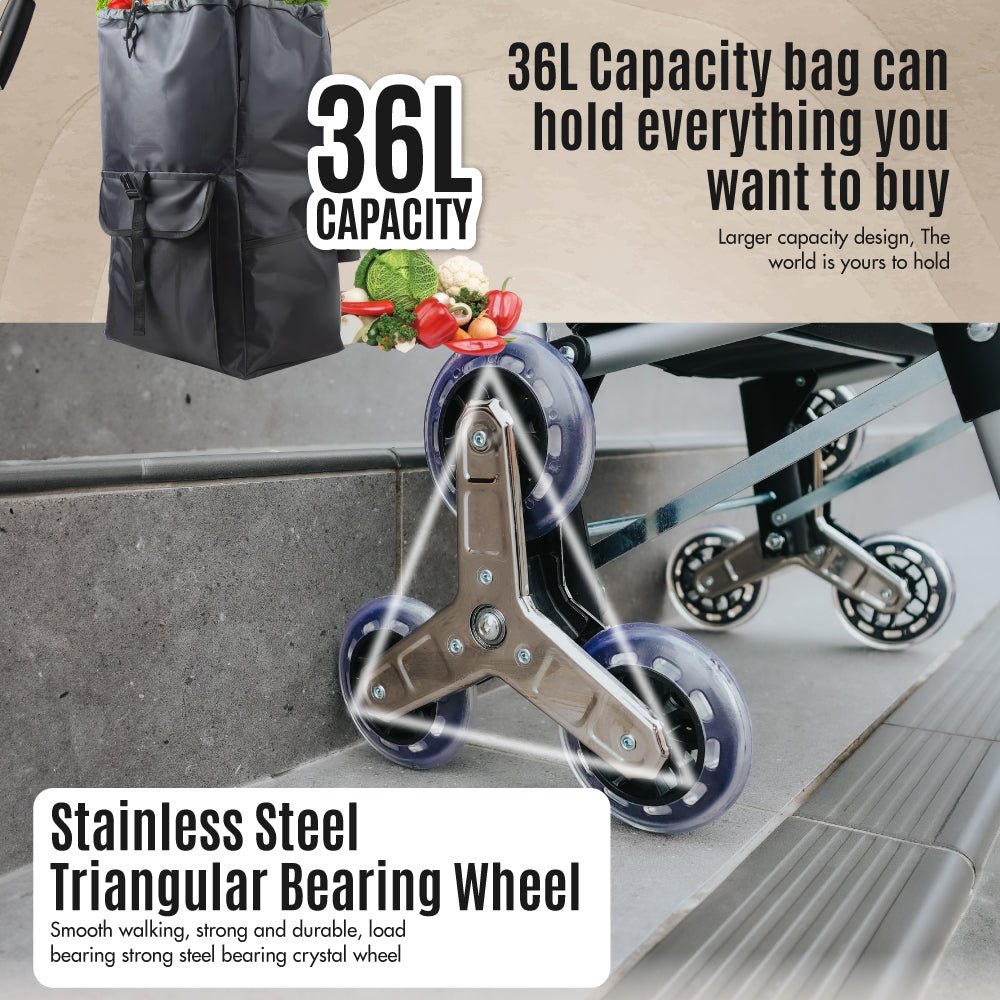 LS-9205LS-9206AluminiumStairClimberShoppingTrolleywithFrontandSidePockets-06